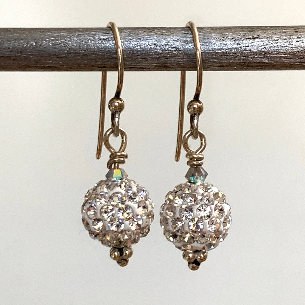 Diamante Shamballa Ball Earrings