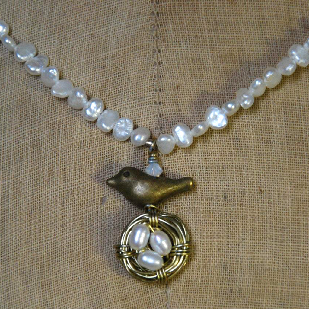Bird Pearl Necklace