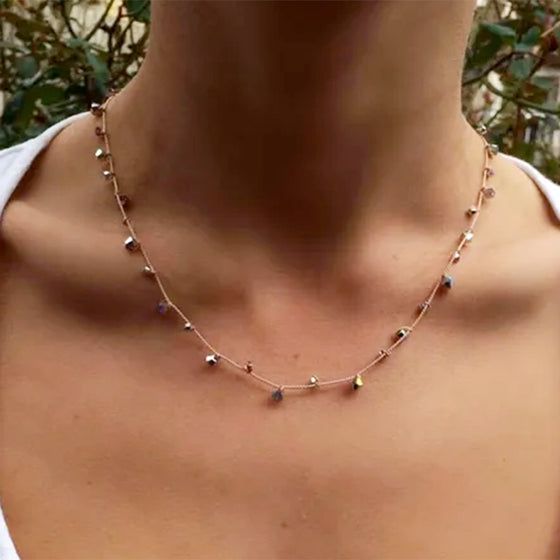 Dotted Swarovski Mirror Crystal Necklace