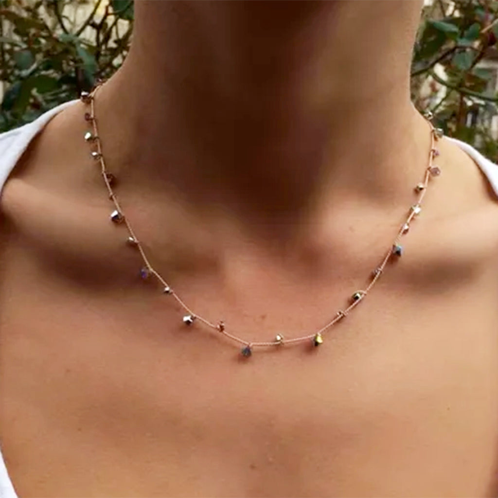Dotted Swarovski Mirror Crystal Necklace