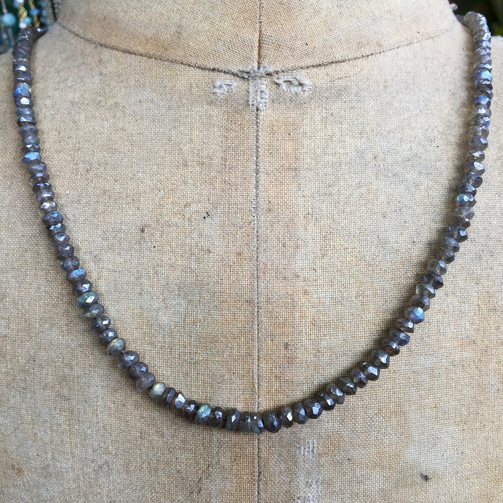 Faceted Labradorite Rondell Necklace
