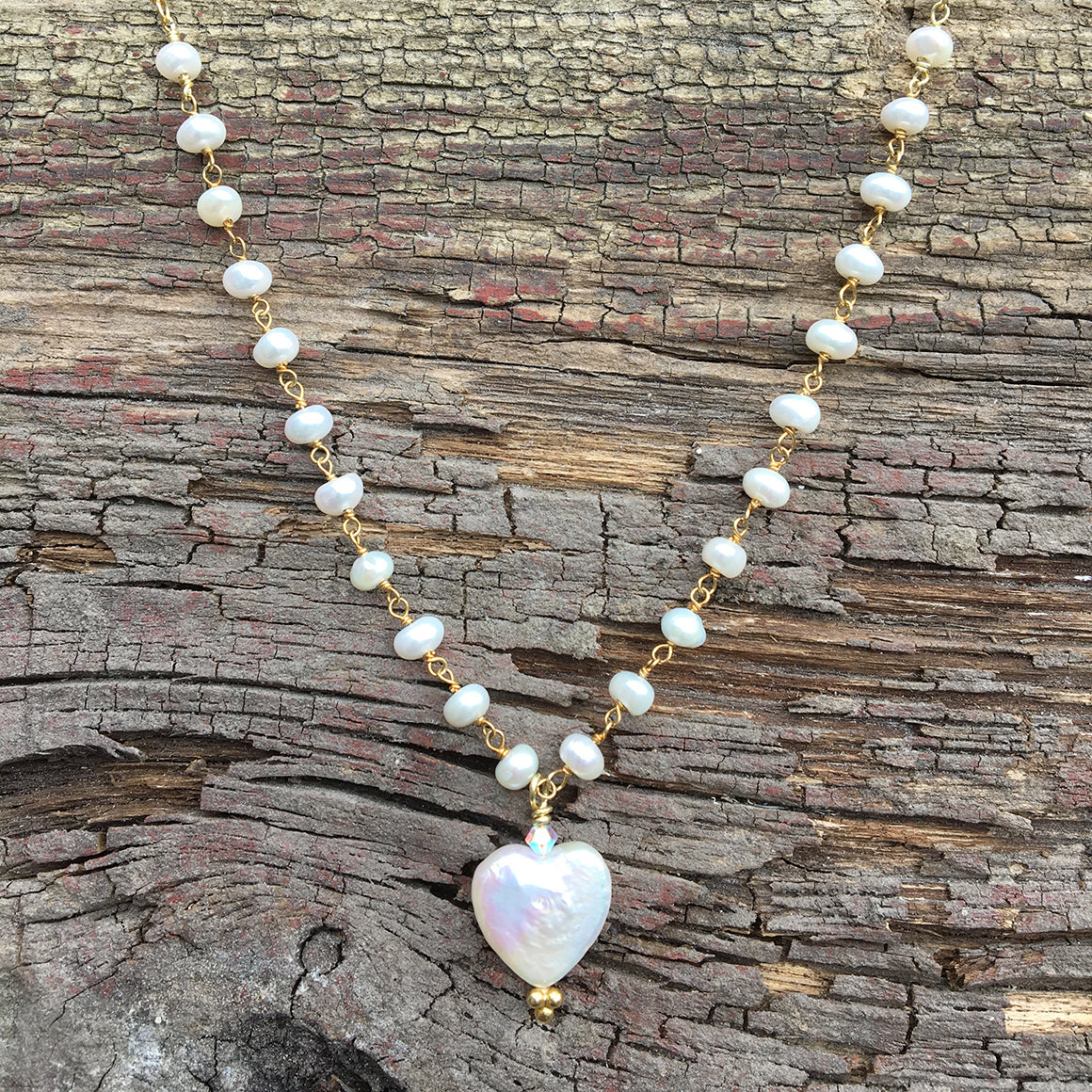 Freshwater Pearl Heart Necklace