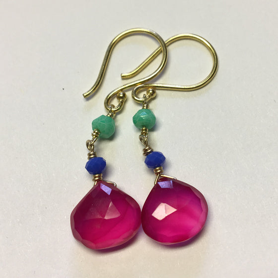 Fuchsia Agate Earrings