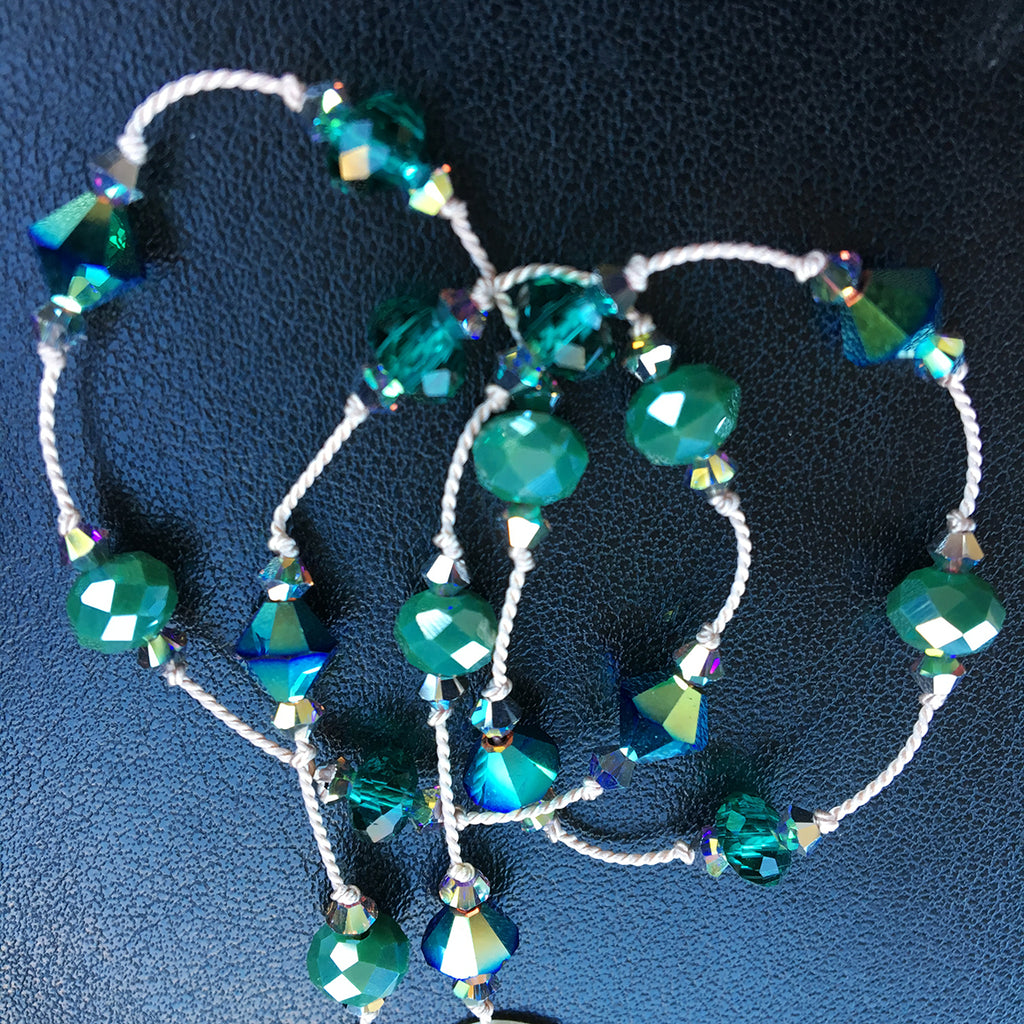 Green and Turquoise Crystal Dotted Necklace
