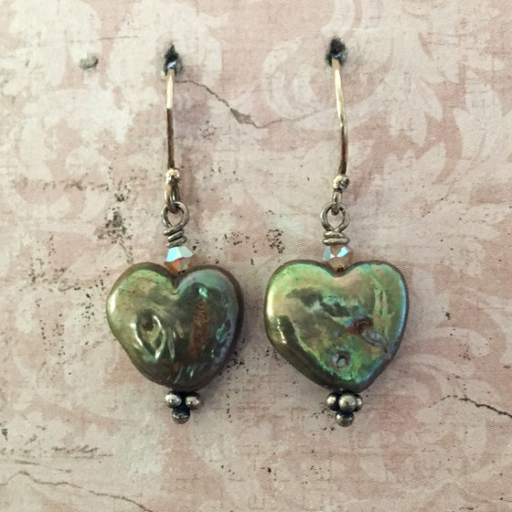 Heart Pearl Earrings
