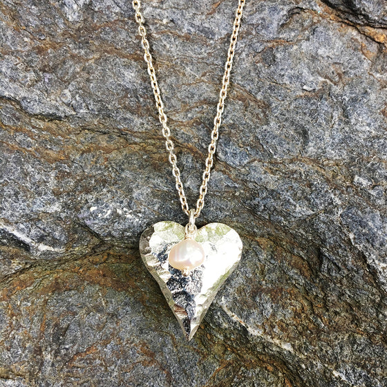 Heart and Pearl Necklace