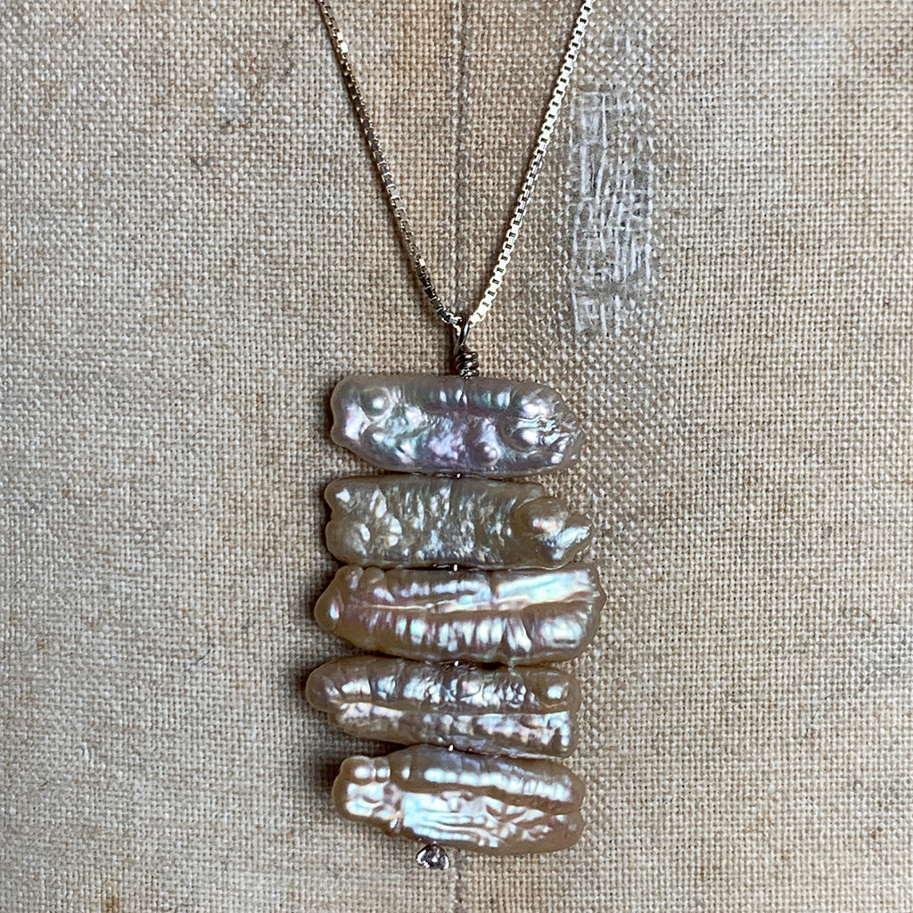 Keshi Stick Pearl Necklace