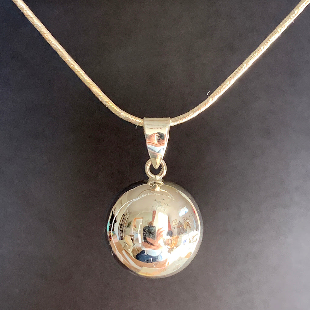 Sterling Silver Harmony Ball (Ringing Bell) on Silver Chain Necklace