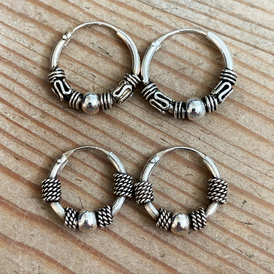 Small & Medium Silver Hoop Earrings