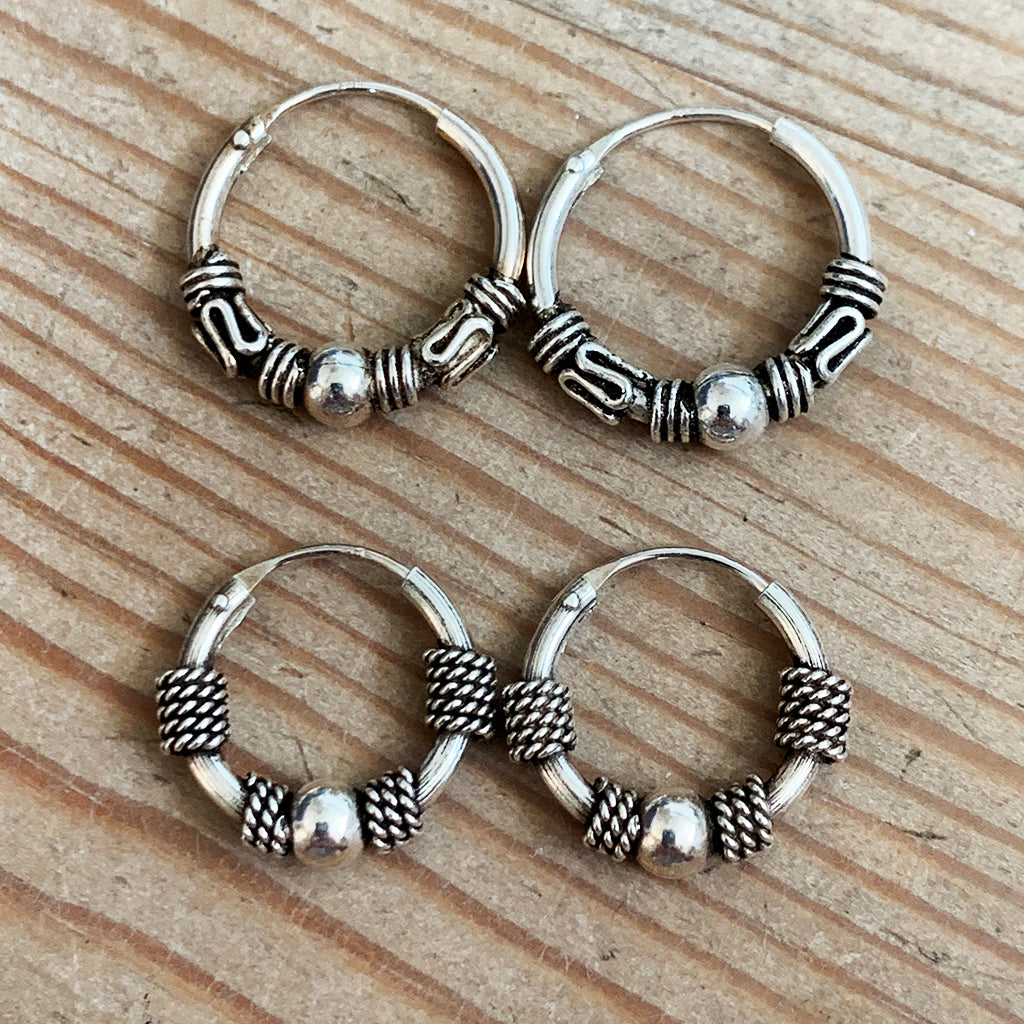 Small & Medium Silver Hoop Earrings