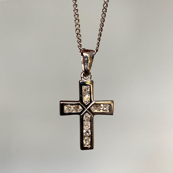 Diamond and White Gold Crucifix