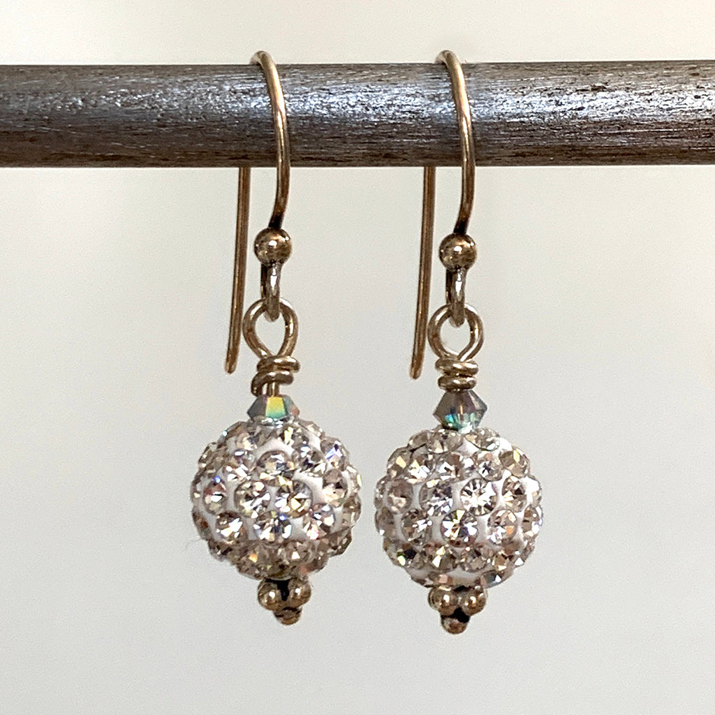 Clear-Black Swarovski Crystal Ball Earrings – www.Don'tAsK.com