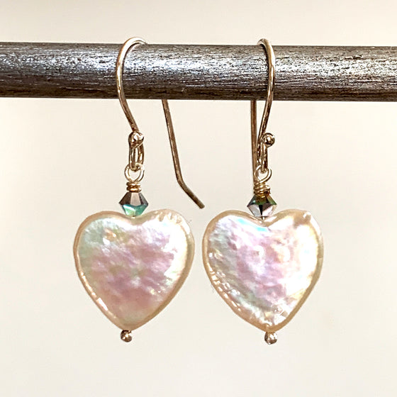 Pearl Heart Earrings