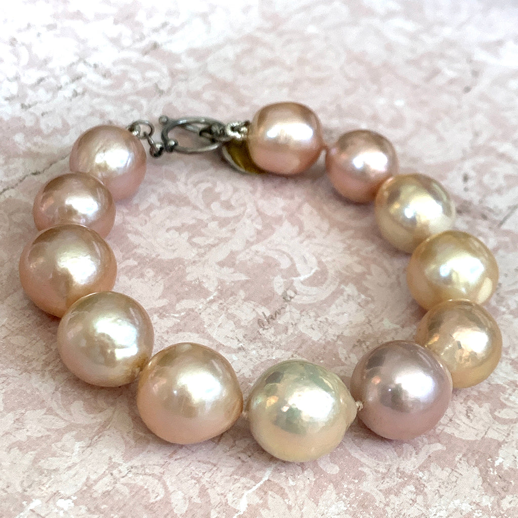 Extra Large Pink Baroque Pearl Bracelet