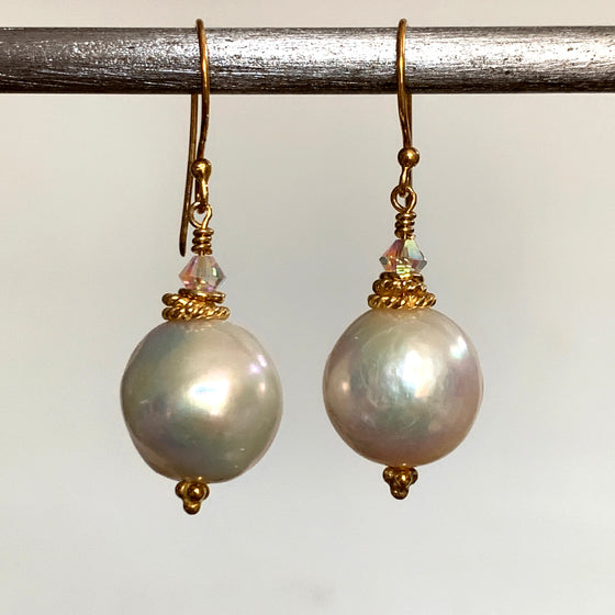 Extra Large Baroque Pearl Earrings