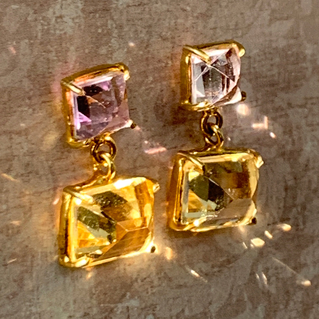 Pale Amethyst and Citreen Earrings