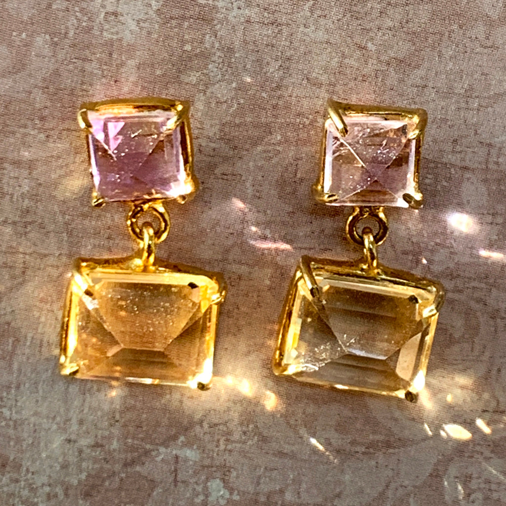 Pale Amethyst and Citreen Earrings
