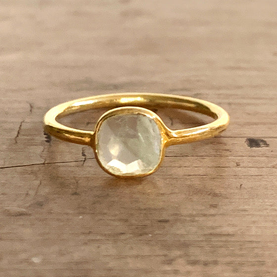Small Square Moonstone Gold Vermeil Ring