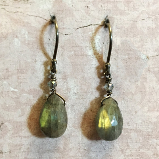 Labradorite Briolette Earrings