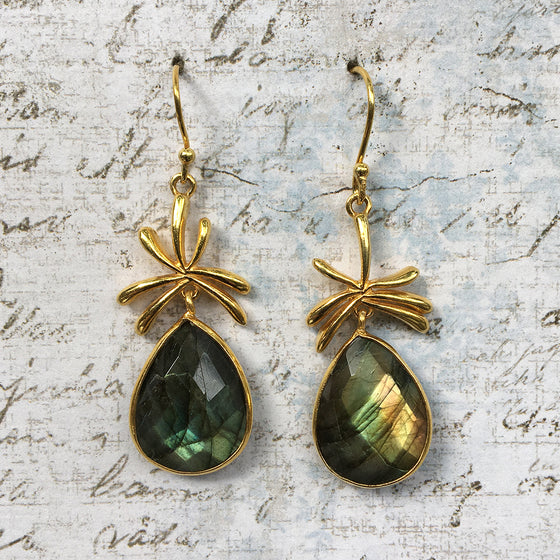 Labradorite Palm Earrings