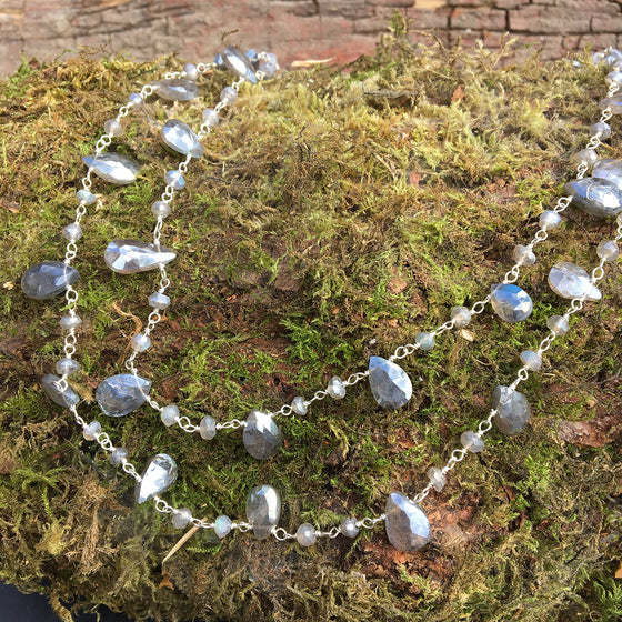 Labradorite and Silver Chain Necklace