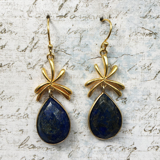 Lapis Lazuli Palm Earrings