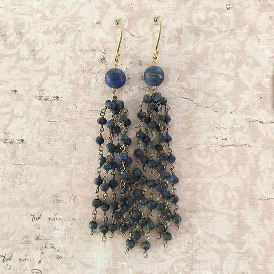 Lapis Lazuli Tassel Earrings