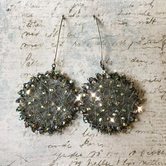 Large Crystal Orb Earrings