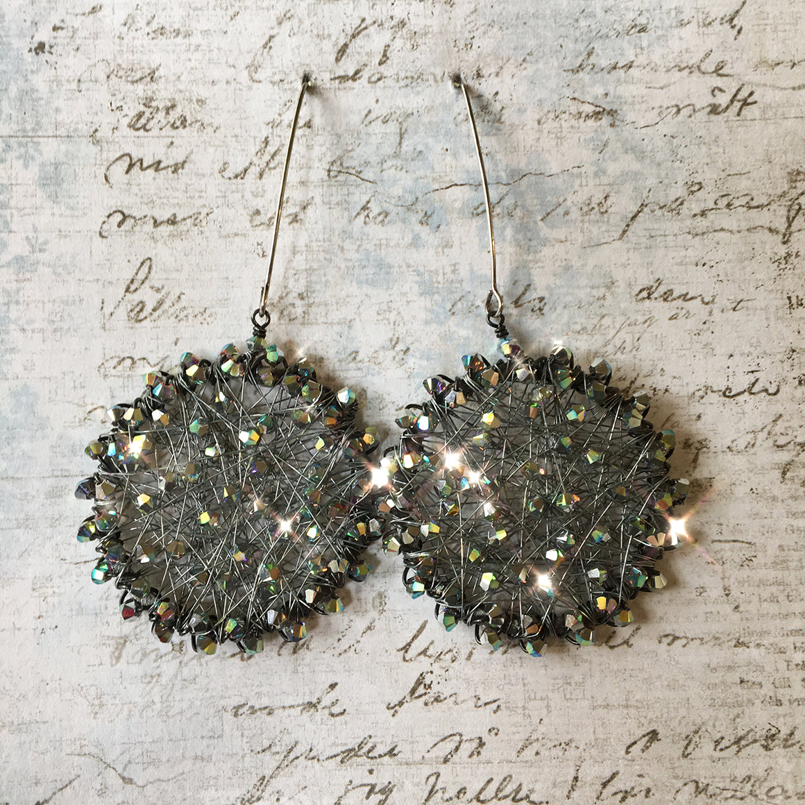 Large Crystal Orb Earrings