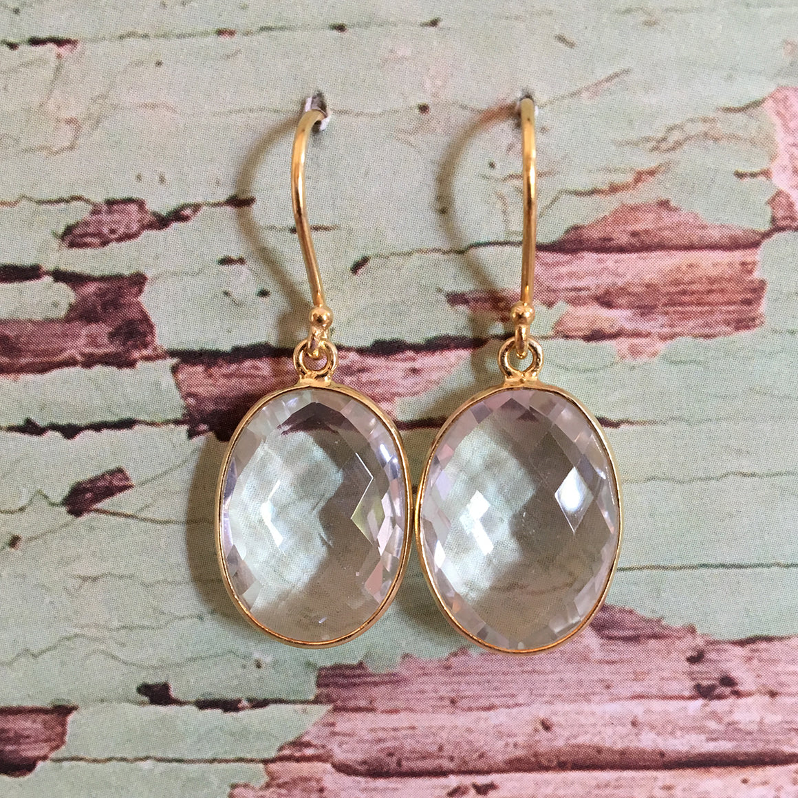Large Rock Crystal Earrings