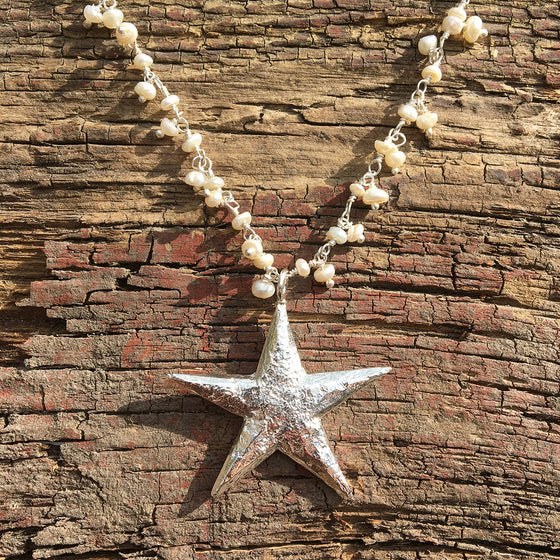 Large Silver Star Necklace