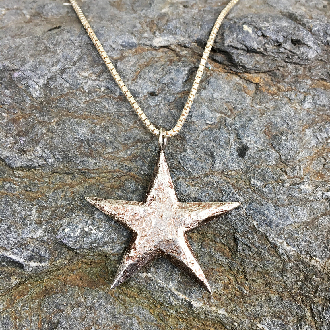 Large Star on Silver Chain Necklace - Snow Jewels