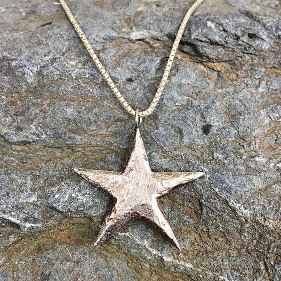Large Star on Silver Chain Necklace