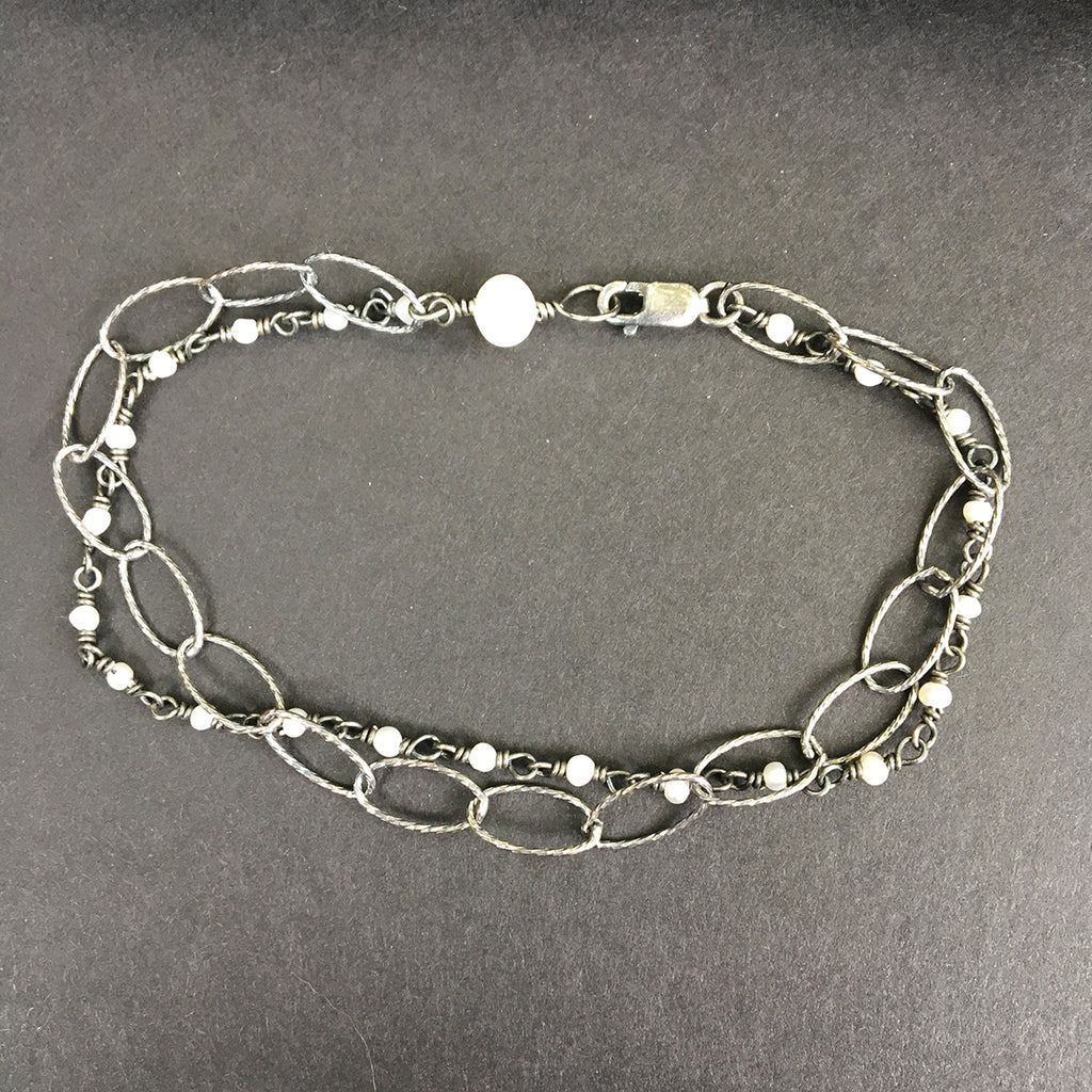 Loose Link and Pearl Chain Bracelet