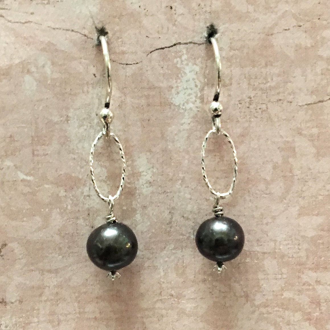 Loose Link & Pearl Earrings