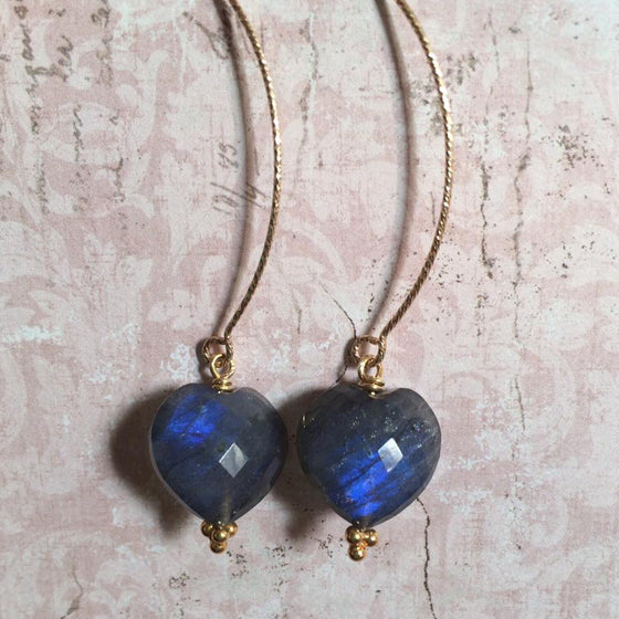 Midnight Labradorite Arch Earrings