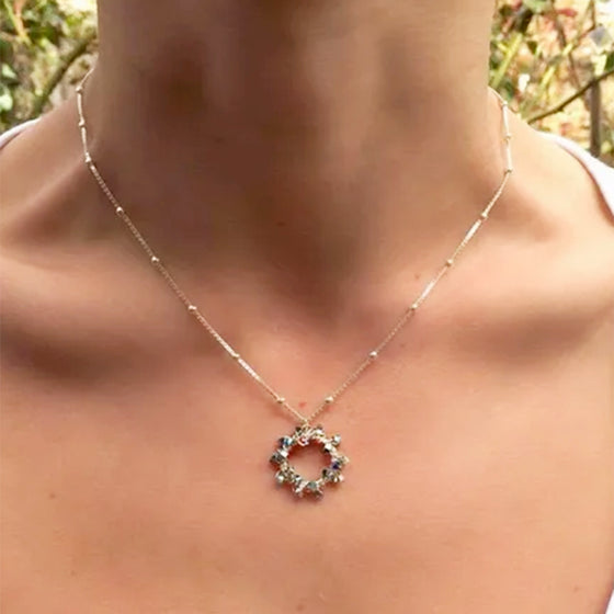 Mirror Swarovski Crystal Ring Necklace