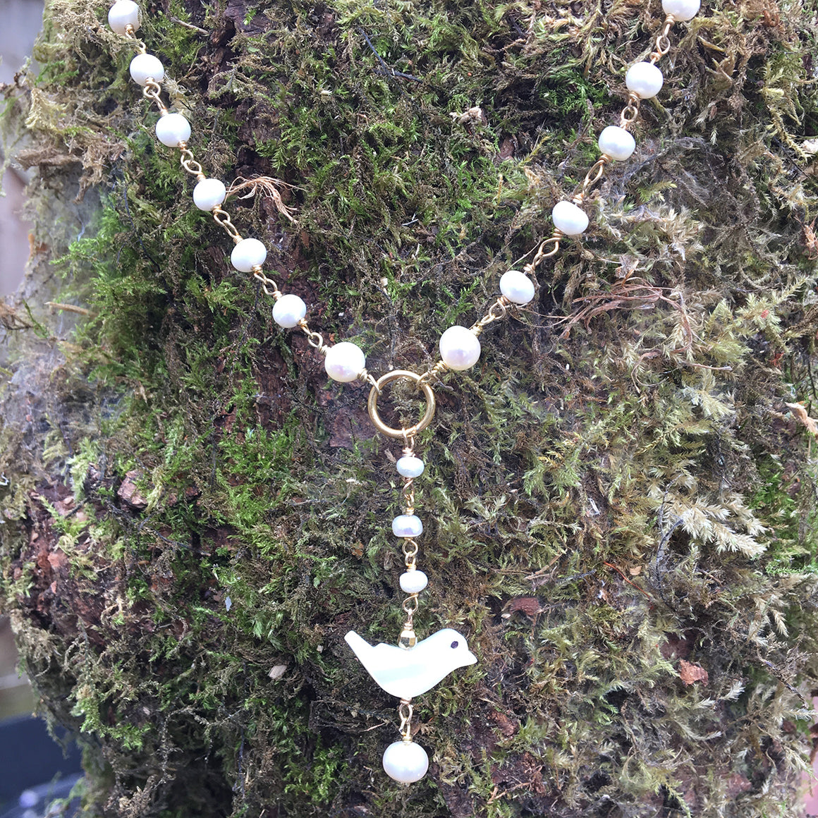 Mother of Pearl Bird Necklace