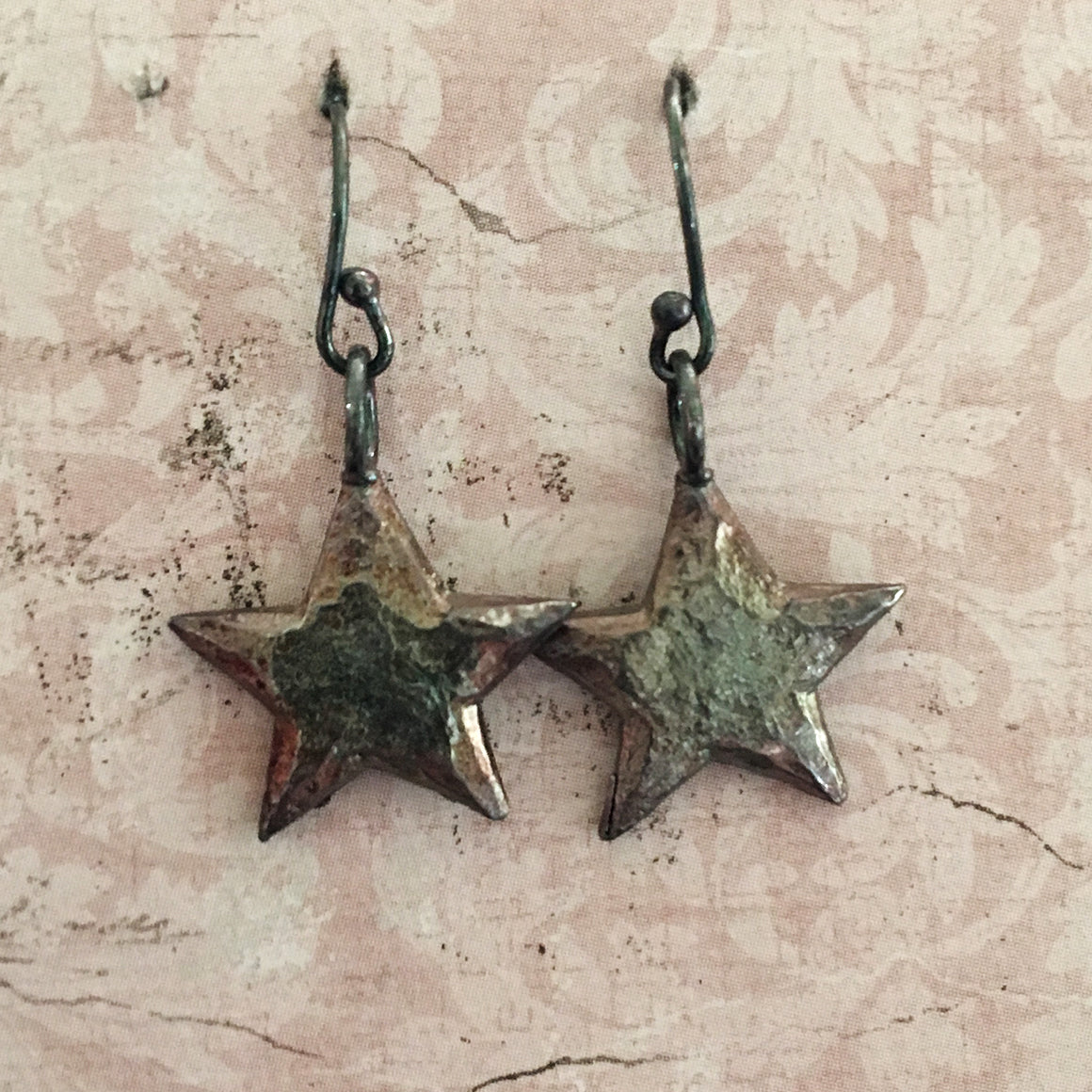 Oxidised Small Star Earrings