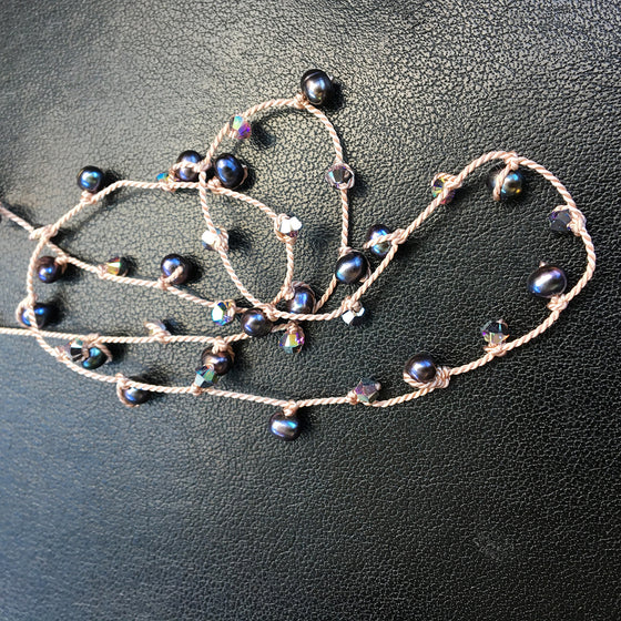 Pearl and Crystal Dotted Necklace