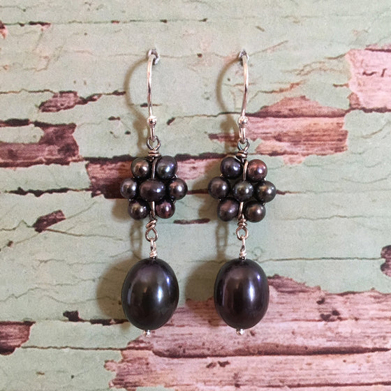 Pearl Daisy Drop Earrings