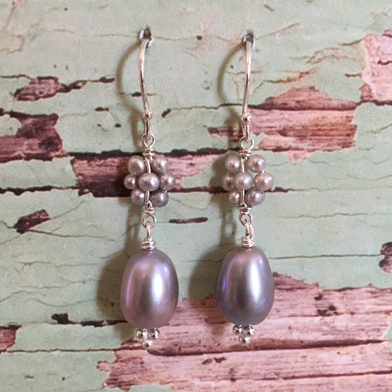 Pearl Daisy and Drop Earrings