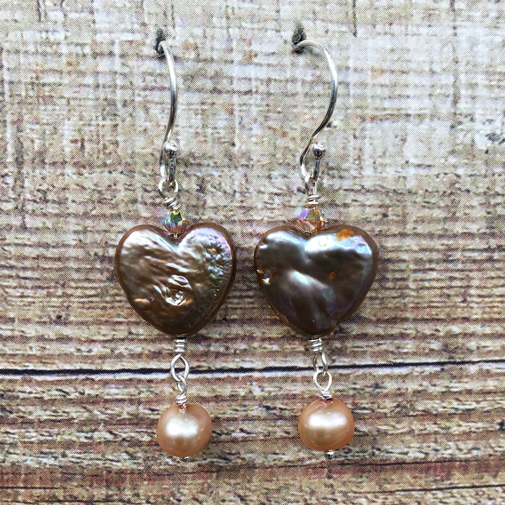 Pearl Heart Earrings