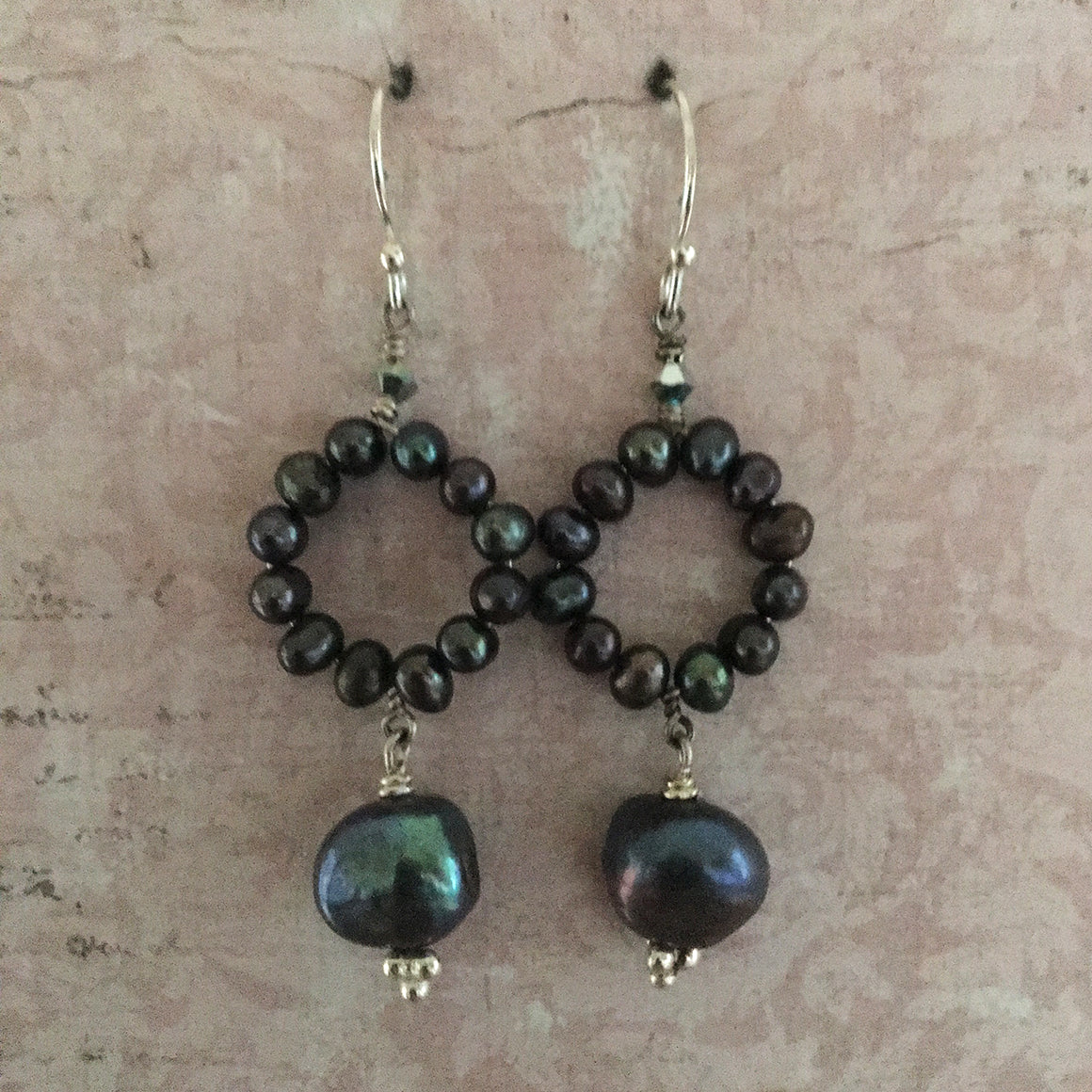 Pearl Hoop and Drop Pearl Earrings