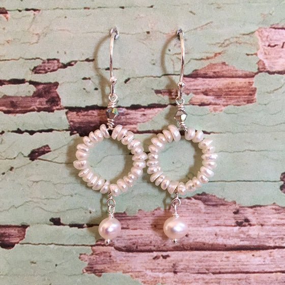 Pearl Hoop and Drop Earrings