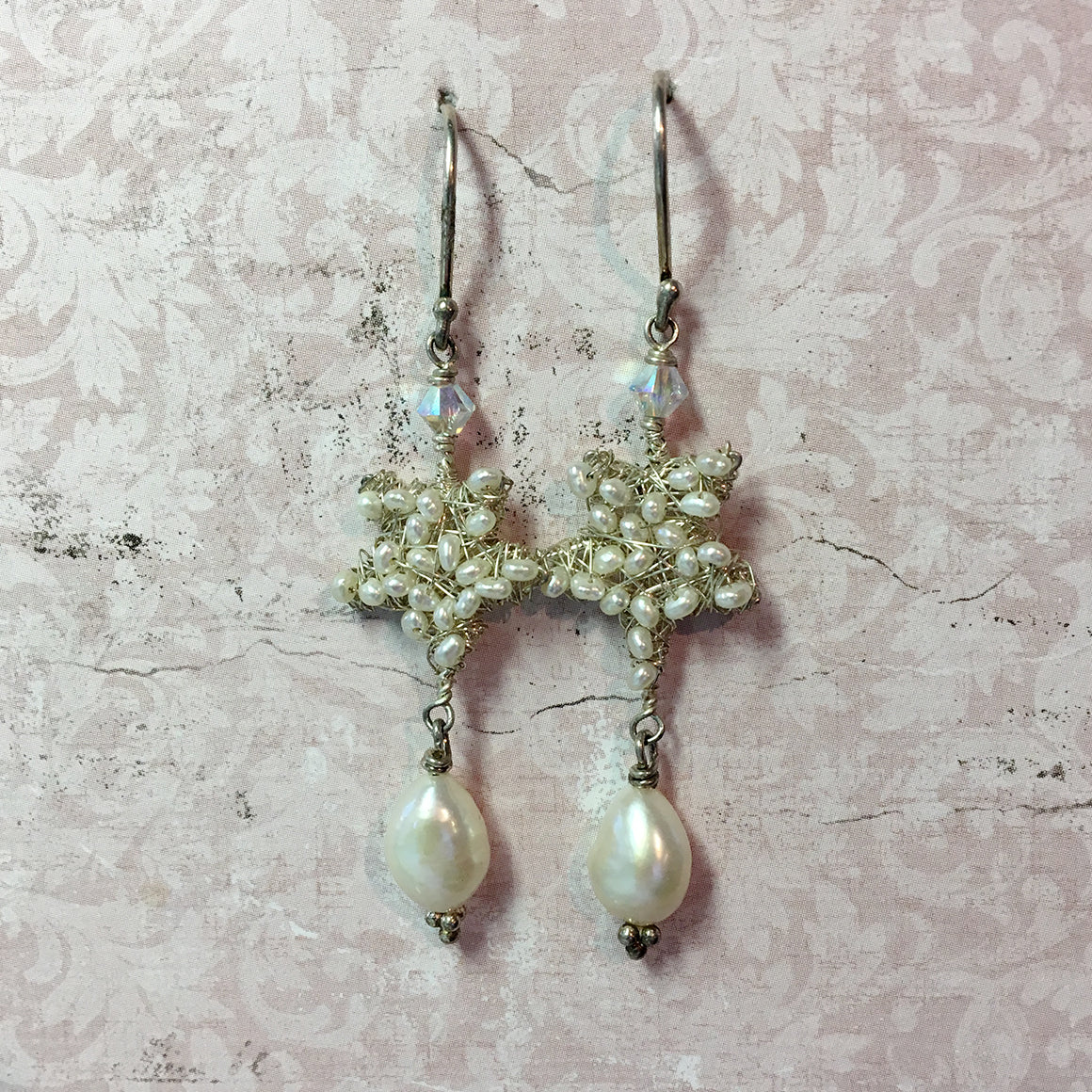 Pearls Star Earrings