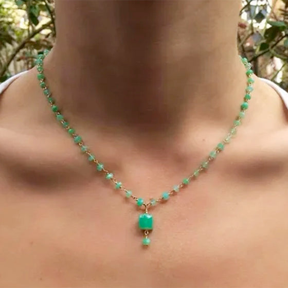 Peruvian Opal and Chrysophrase Necklace