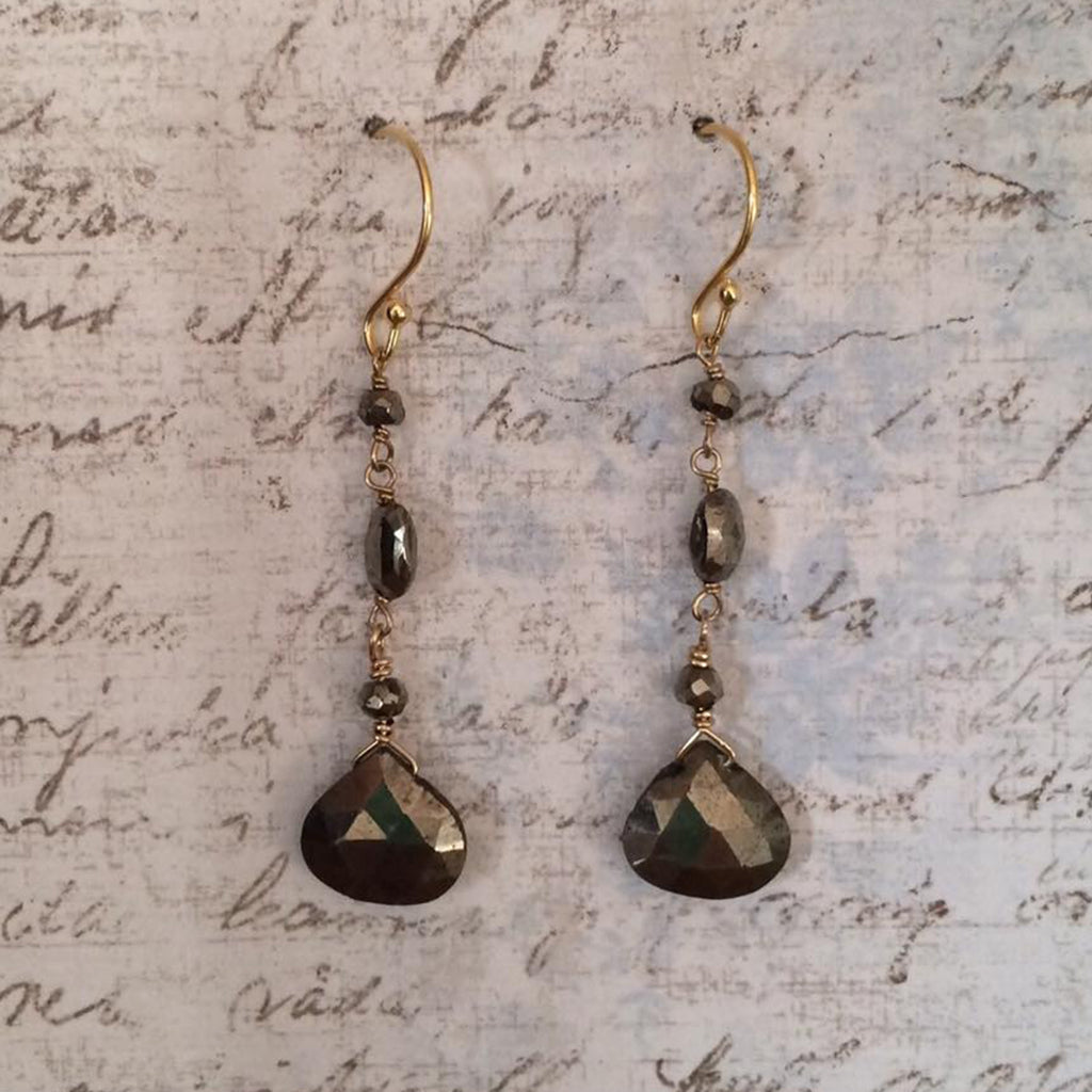 Pyrite Drop Earrings