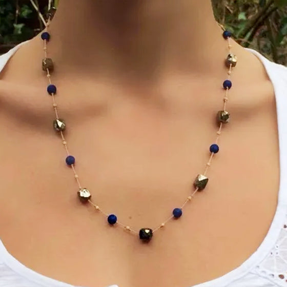 Pyrite and Lapis Lazuli Necklace