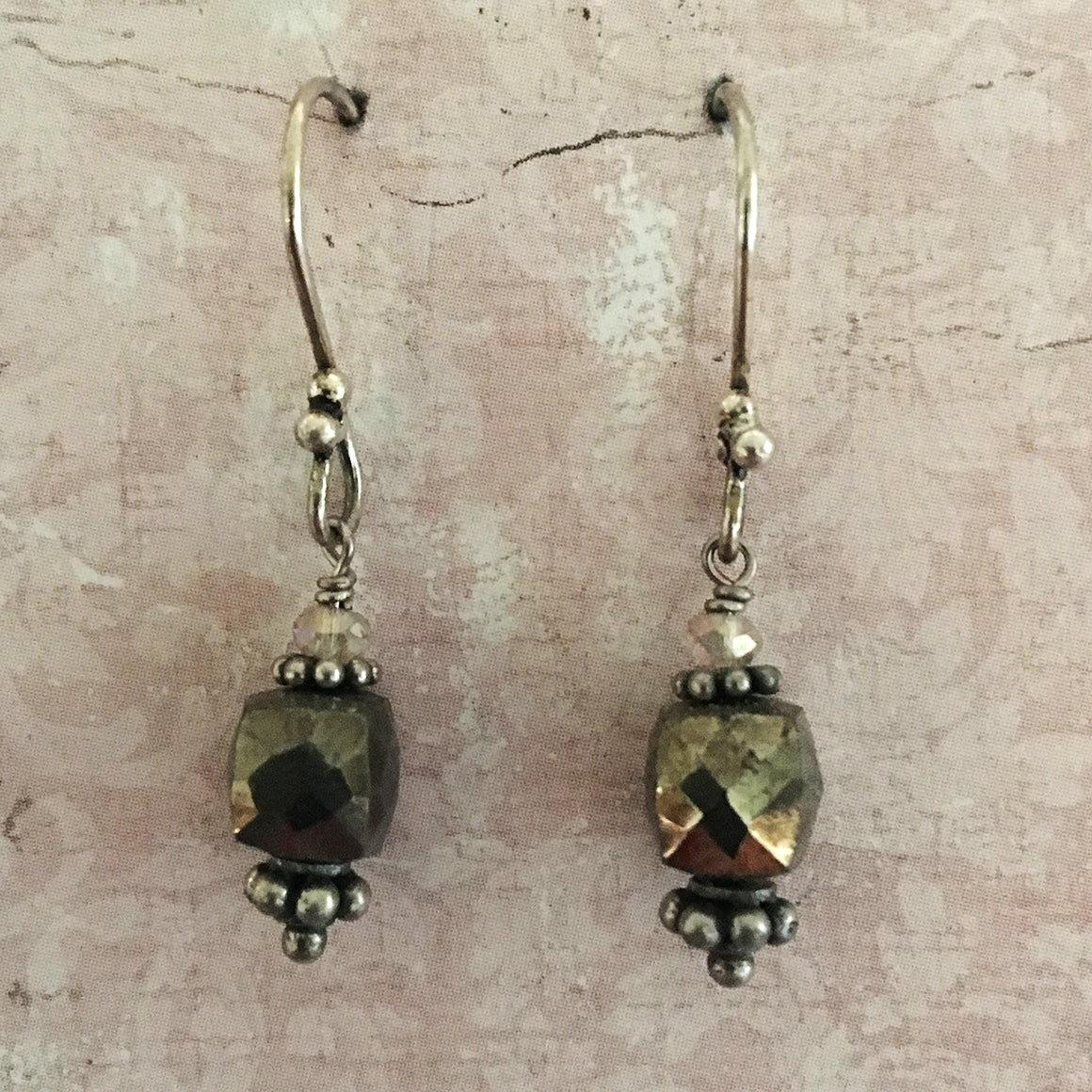 Pyrites Cube Earrings